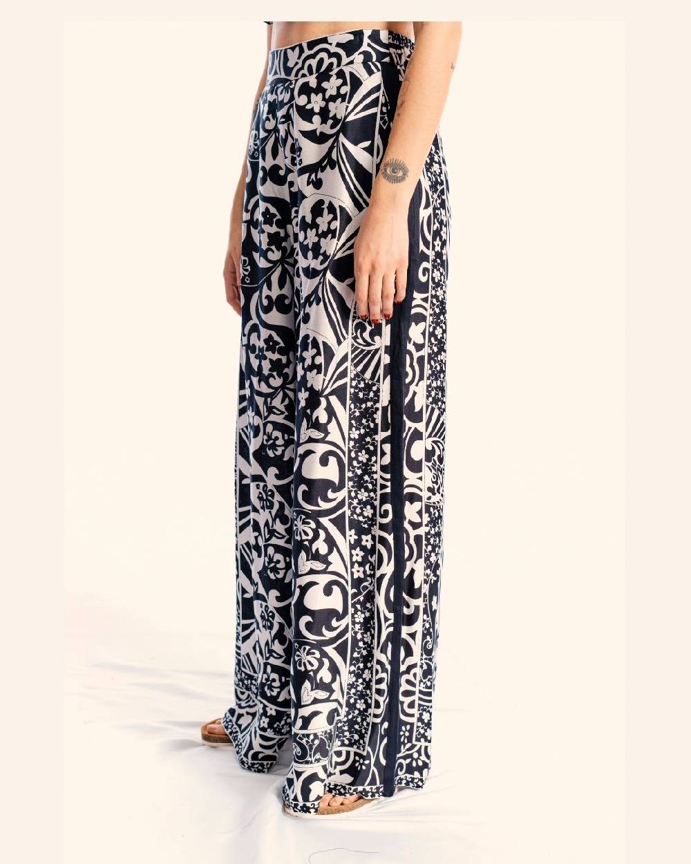 Ordi.to Accessori PANTALONE MATILDE - STAMPA BIANCO/NERA In Vendita