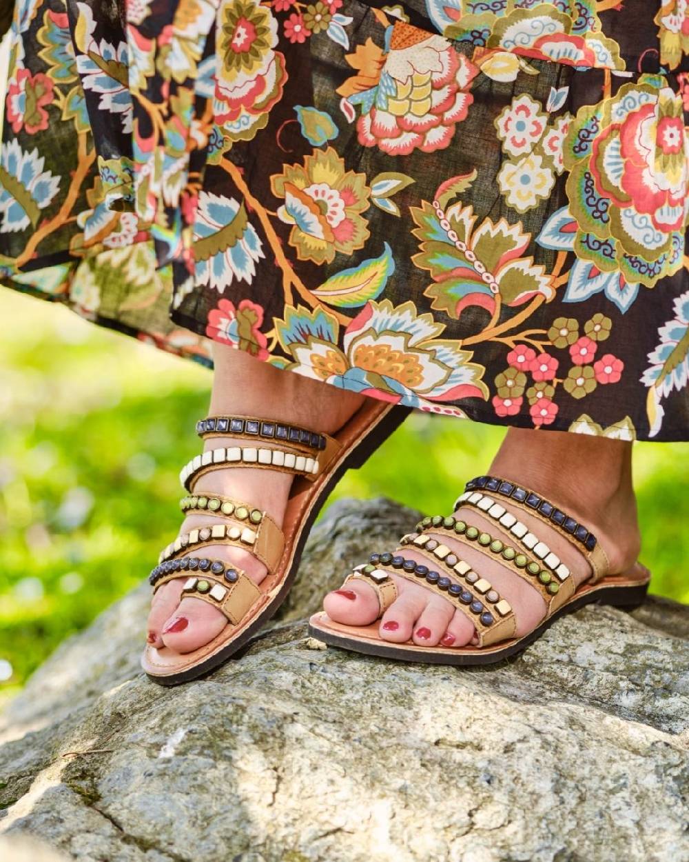 Ordi.to Accessori SANTORINI- sandalo con ricamo pietre Outlet