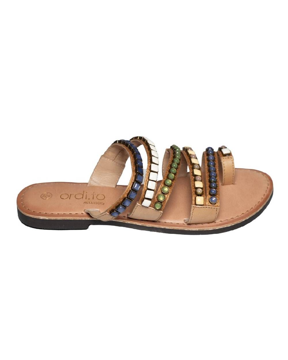Ordi.to Accessori SANTORINI- sandalo con ricamo pietre Outlet