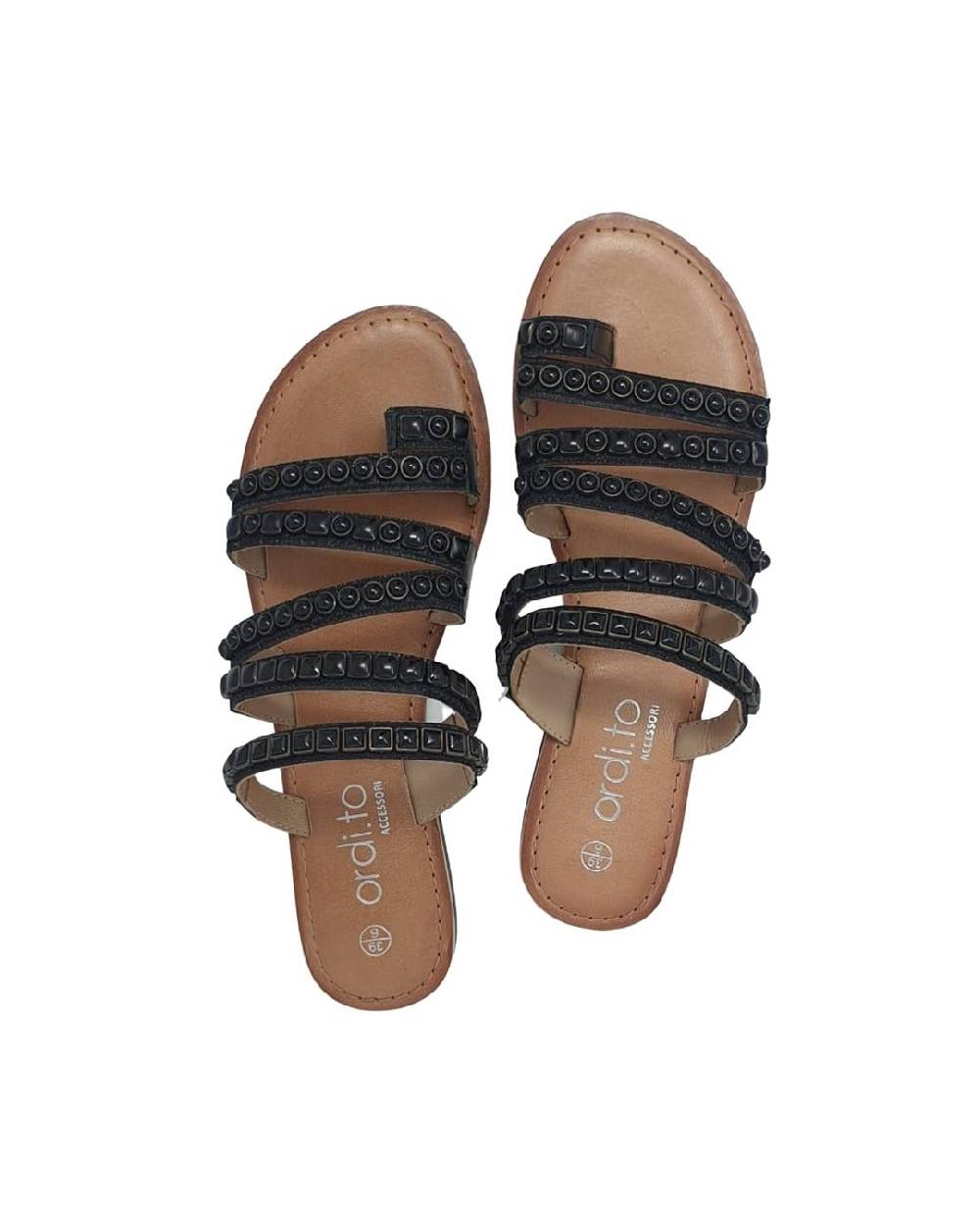 Ordi.to Accessori SANTORINI- sandalo con ricamo pietre Outlet