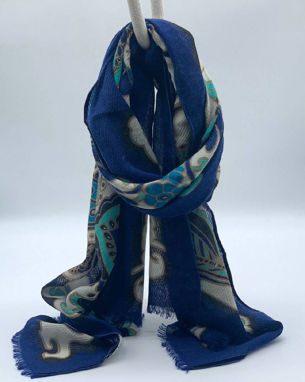 Ordi.to Accessori LIMA BLU - Sciarpa Unisex in lana In Linea