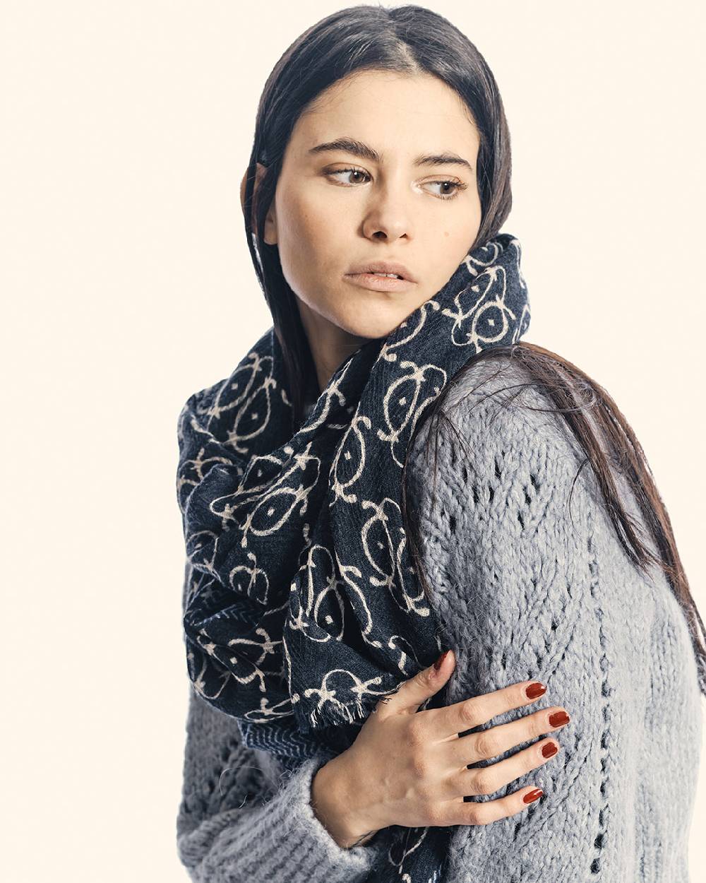 Ordi.to Accessori BUDAPEST BLU - Sciarpa Unisex in lana Novità