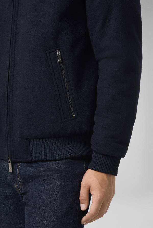 Pal Zileri Bomber in lana tecnica con finiture in maglia a contrasto Fino Al -60%