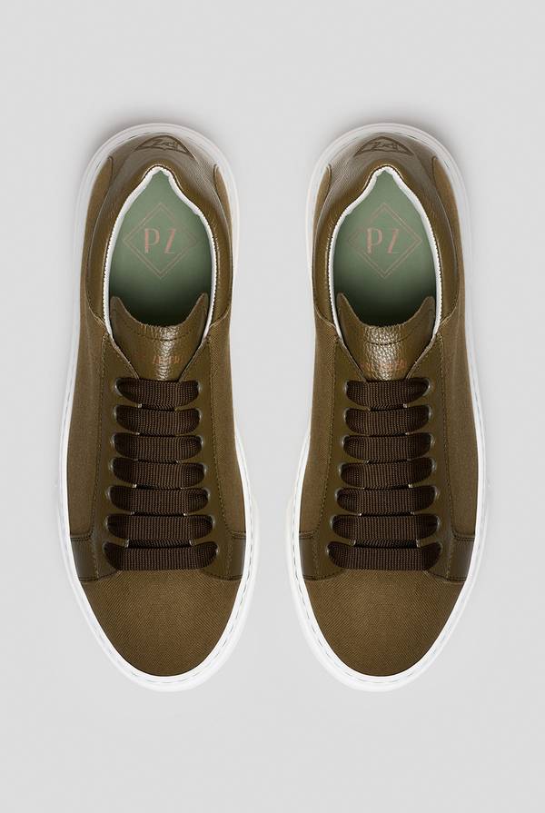Pal Zileri Sneakers in tela di cotone con dettagli in pelle Italia