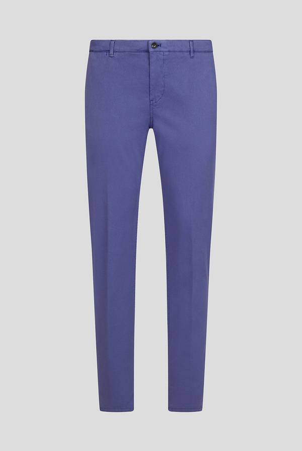 Pal Zileri Pantaloni chino tinti in capo in cotone e tencel stretch Sconto