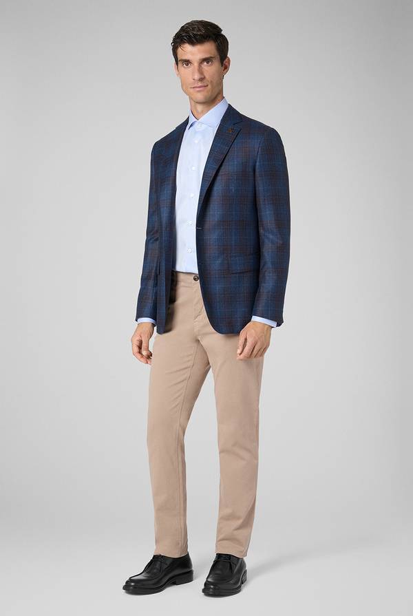 Pal Zileri Pantaloni chino tinti in capo in cotone e tencel stretch Offerta