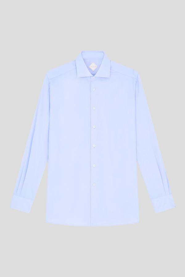 Pal Zileri Camicia in cotone con trattamento anti-piega azzurra Economico