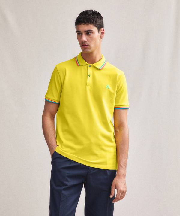 Peuterey Polo in piquet con dettagli fluo Moda