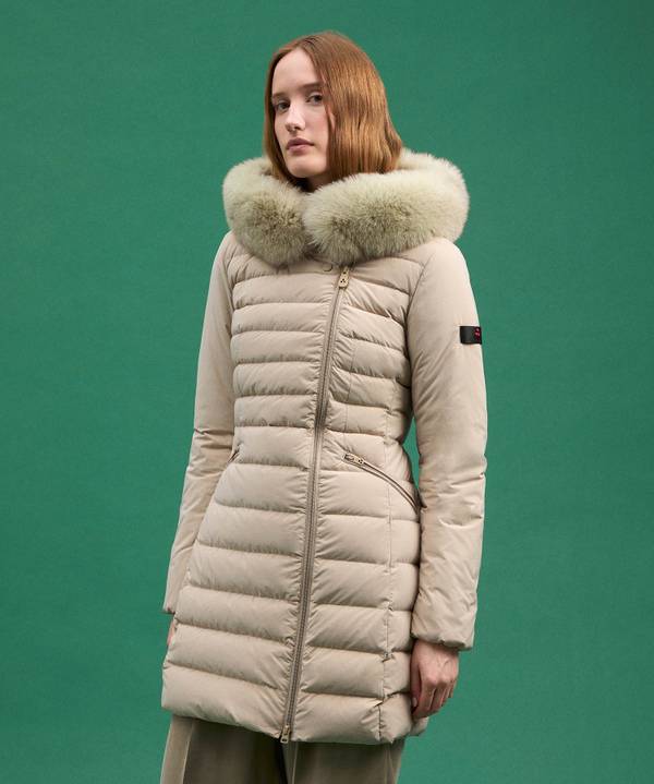 Peuterey Piumino Slim Con Pelliccia Vendita Calda
