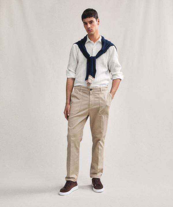 Peuterey Camicia in lino Vendita Economica