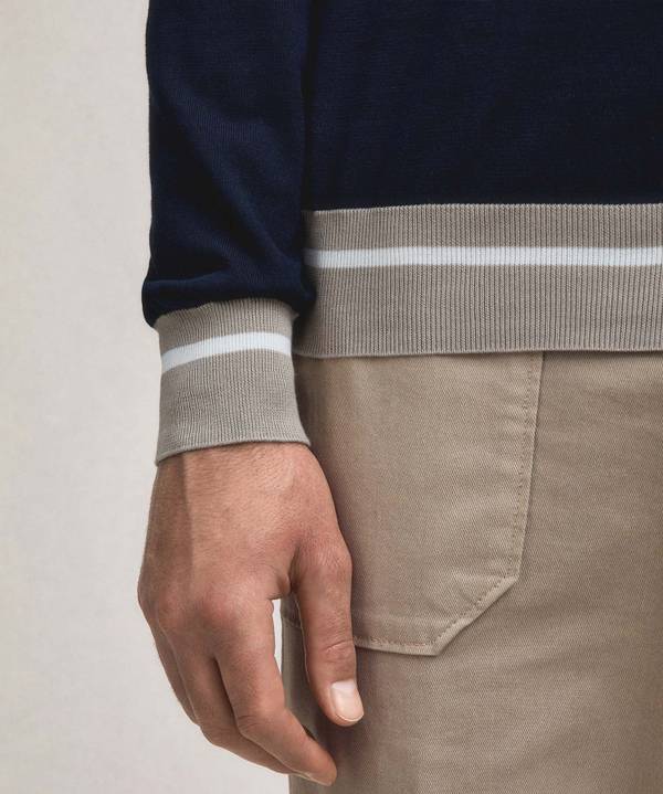Peuterey Maglia tricot con dettagli rigati Saldi Di Fabbrica