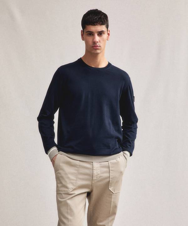 Peuterey Maglia tricot con dettagli rigati Saldi Di Fabbrica