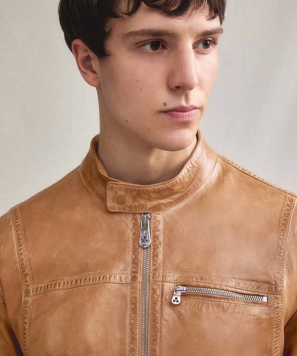 Peuterey Giacca biker in morbida pelle Online