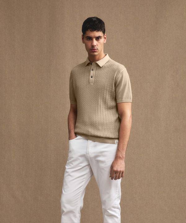 Peuterey Polo a treccia in tricot di cotone Outlet