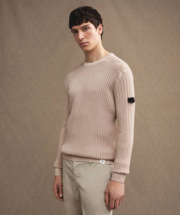 Peuterey Maglia a trecce in tricot di cotone Saldi
