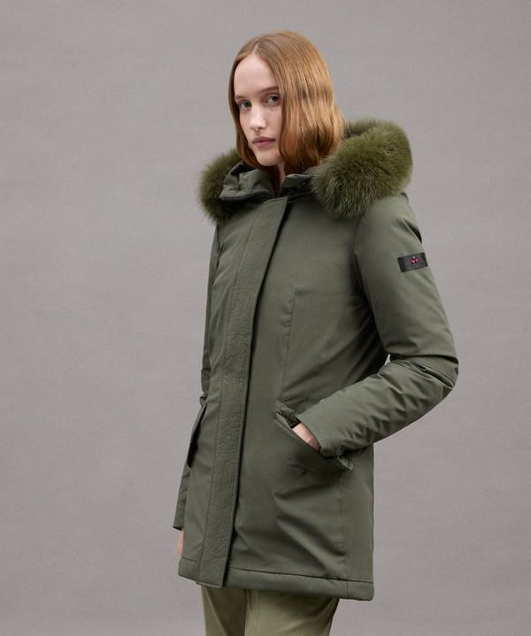 Peuterey Giacca Slim Con Pelliccia In Tono Colore Vendita Calda