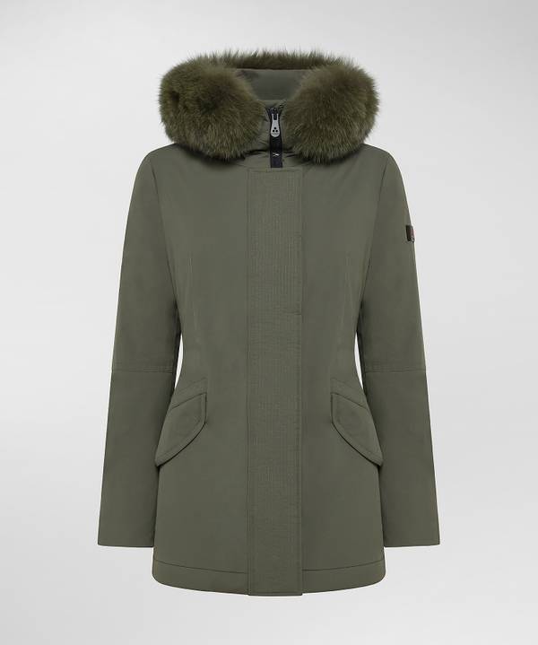 Peuterey Giacca Slim Con Pelliccia In Tono Colore Vendita Calda