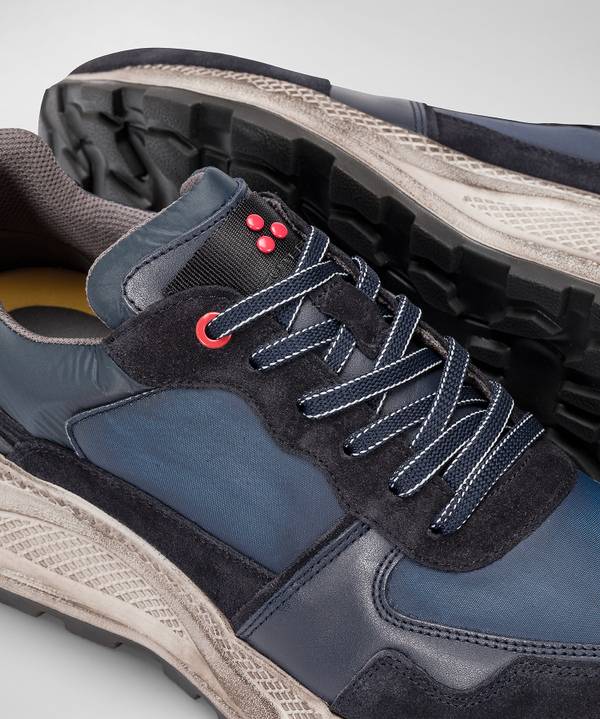 Peuterey Scarpa In Nylon E Pelle Con Suola Eva Effetto Used Italy
