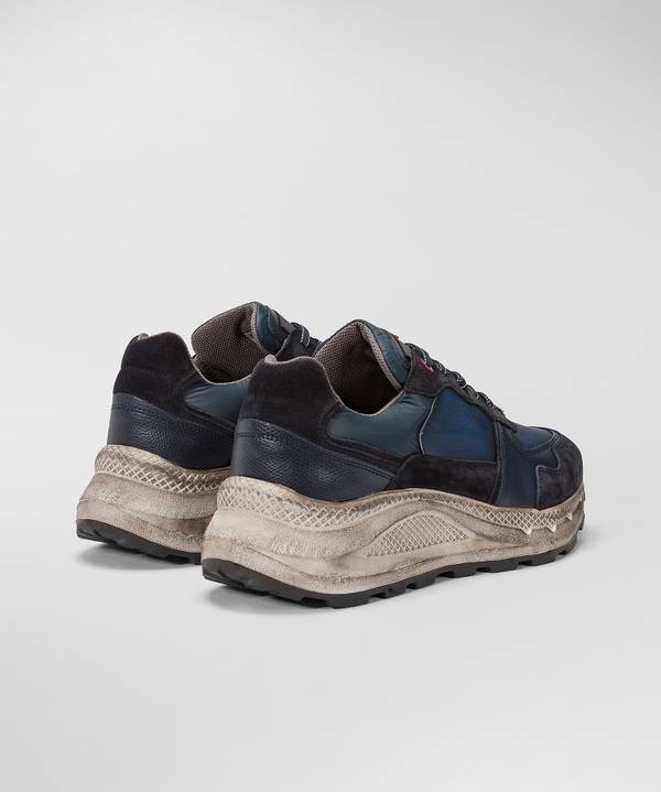Peuterey Scarpa In Nylon E Pelle Con Suola Eva Effetto Used Italy