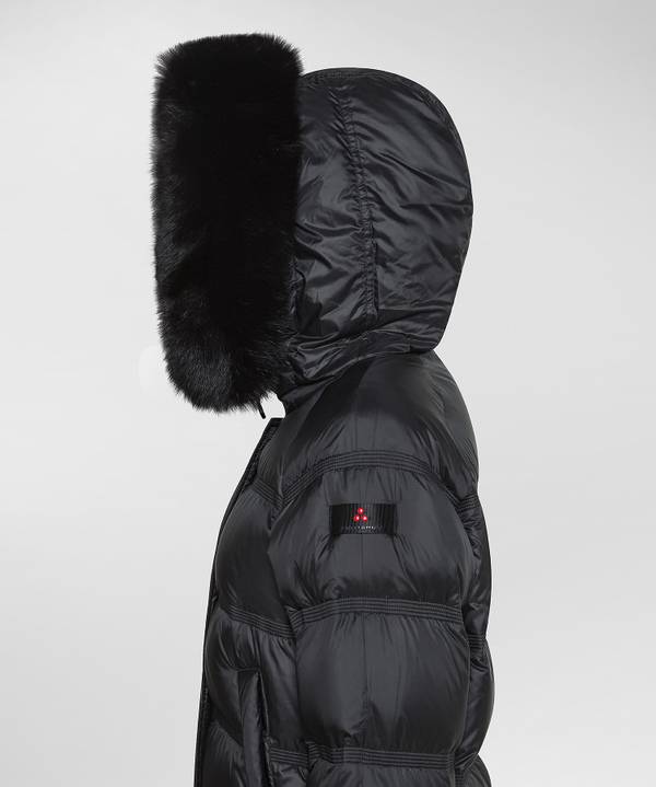 Peuterey Puffer Jacket Con Cappuccio Bordato In Pelliccia Presa