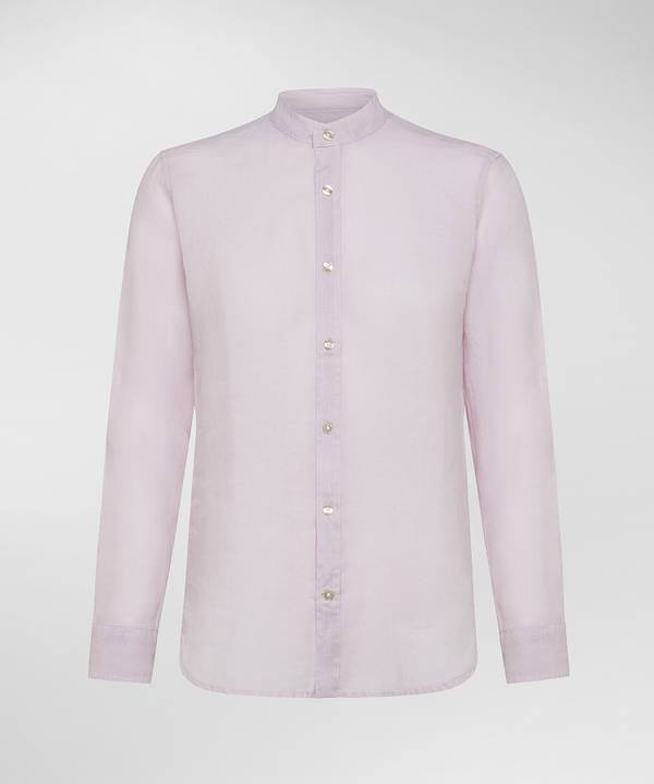 Peuterey Camicia di lino collo alla coreana Vendita Calda