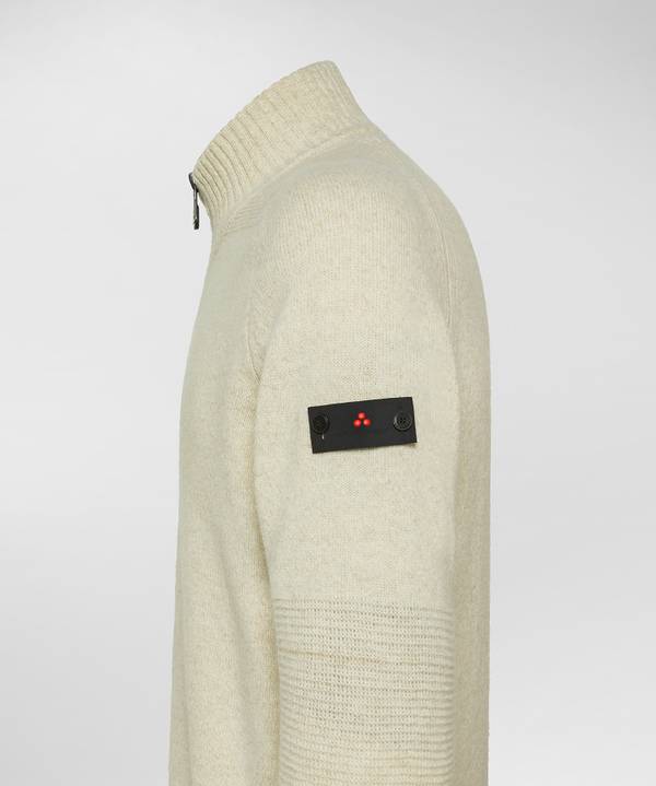 Peuterey Maglione Full Zip In Lana Con Effetto Moulinè Saldi Di Fabbrica