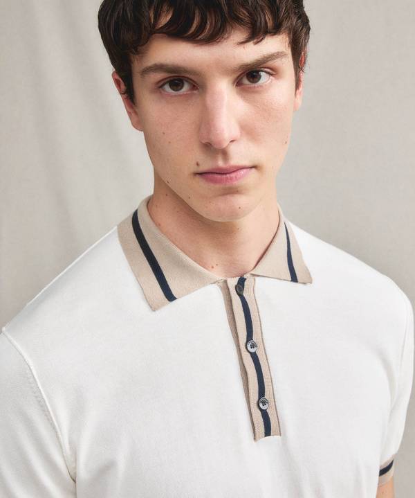Peuterey Polo in tricot di cotone con dettagli rigati Vendita
