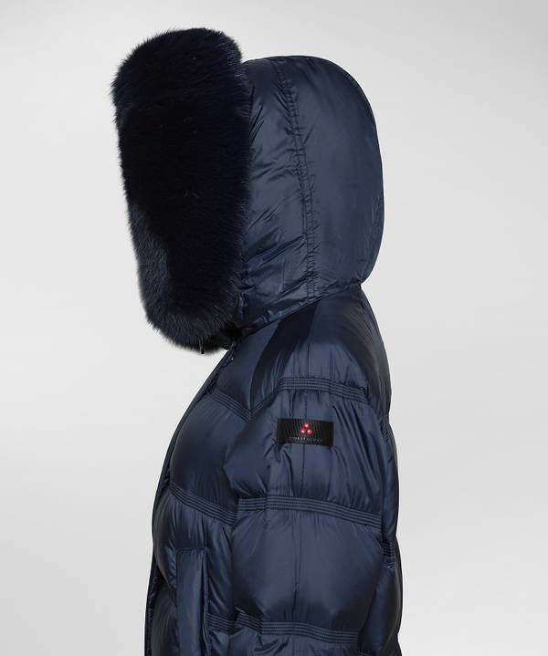 Peuterey Puffer Jacket Con Cappuccio Bordato In Pelliccia Moda