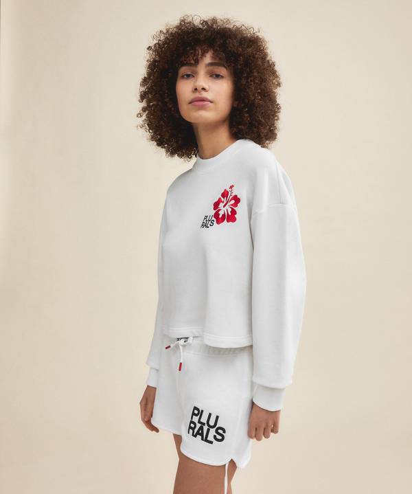 Peuterey Felpa cropped con ricamo al petto Offerte esclusive