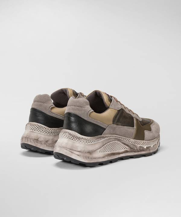 Peuterey Scarpa In Nylon E Pelle Con Suola Eva Effetto Used Offerta