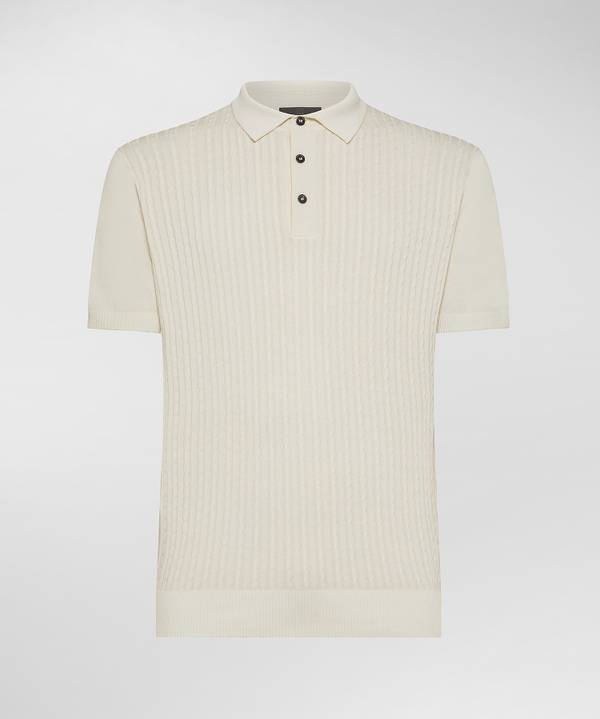 Peuterey Polo a treccia in tricot di cotone Hotsell