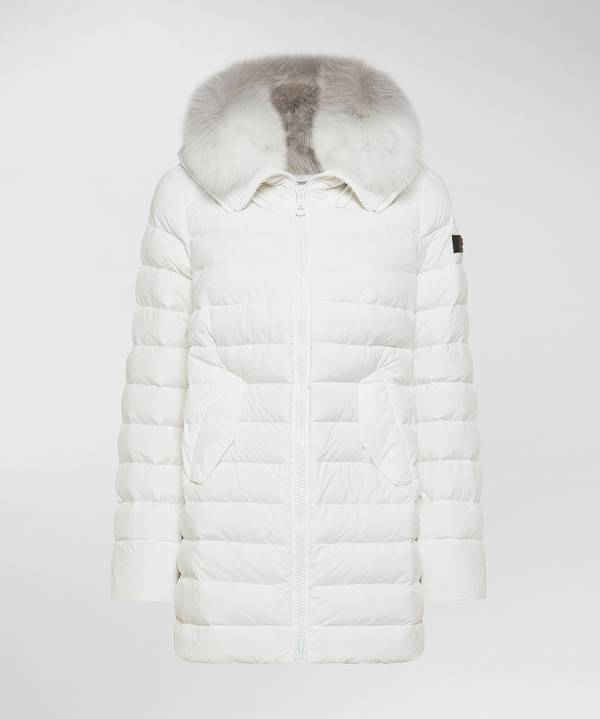 Peuterey Piumino Lungo Con Pelliccia In Tono Colore Latest fashion