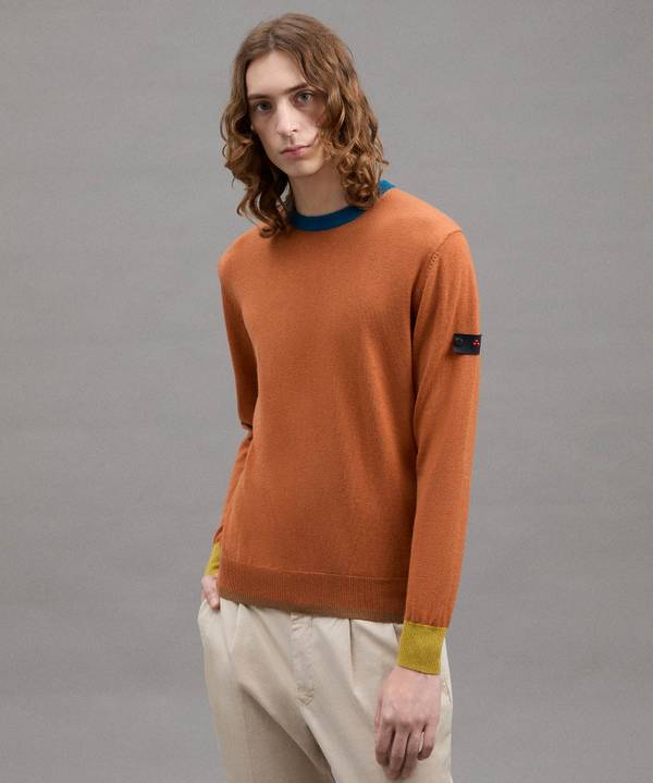 Peuterey Pullover In Tricot Misto Lana Con Dettagli A Contrasto Offerta Giorno del Papà