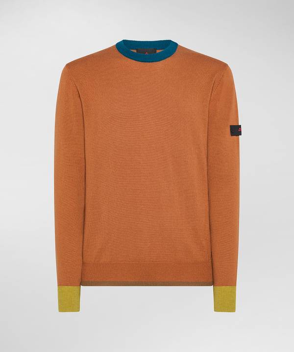 Peuterey Pullover In Tricot Misto Lana Con Dettagli A Contrasto Offerta Giorno del Papà