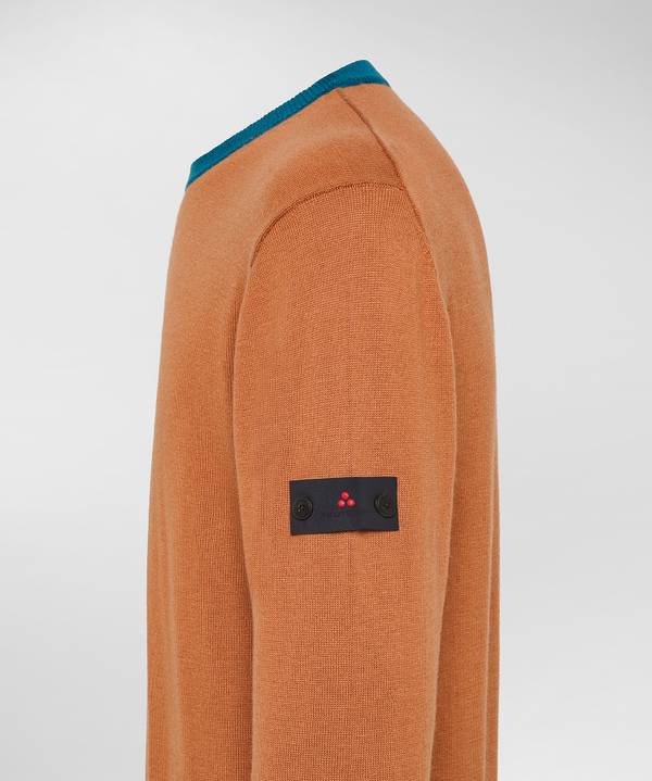 Peuterey Pullover In Tricot Misto Lana Con Dettagli A Contrasto Offerta Giorno del Papà