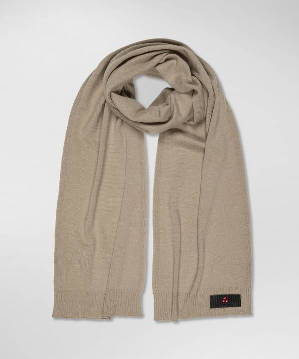 Peuterey Sciarpa In Tricot Misto Lana Con Fascetta Portalogo Offerta Pasqua