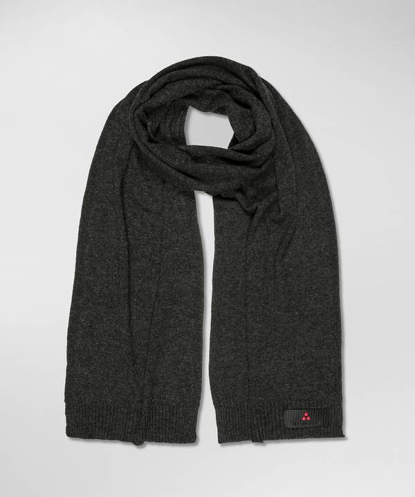Peuterey Sciarpa In Tricot Misto Lana Con Fascetta Portalogo Offerta Anniversario