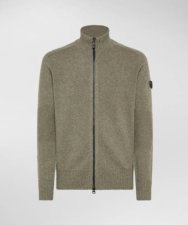 Peuterey Maglione Full Zip In Lana Con Effetto Moulinè Economico