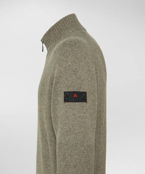 Peuterey Maglione Full Zip In Lana Con Effetto Moulinè Economico