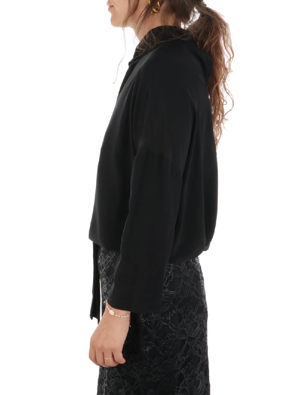 ASPESI Camicia Donna in Seta con Cravatta Vendita Calda
