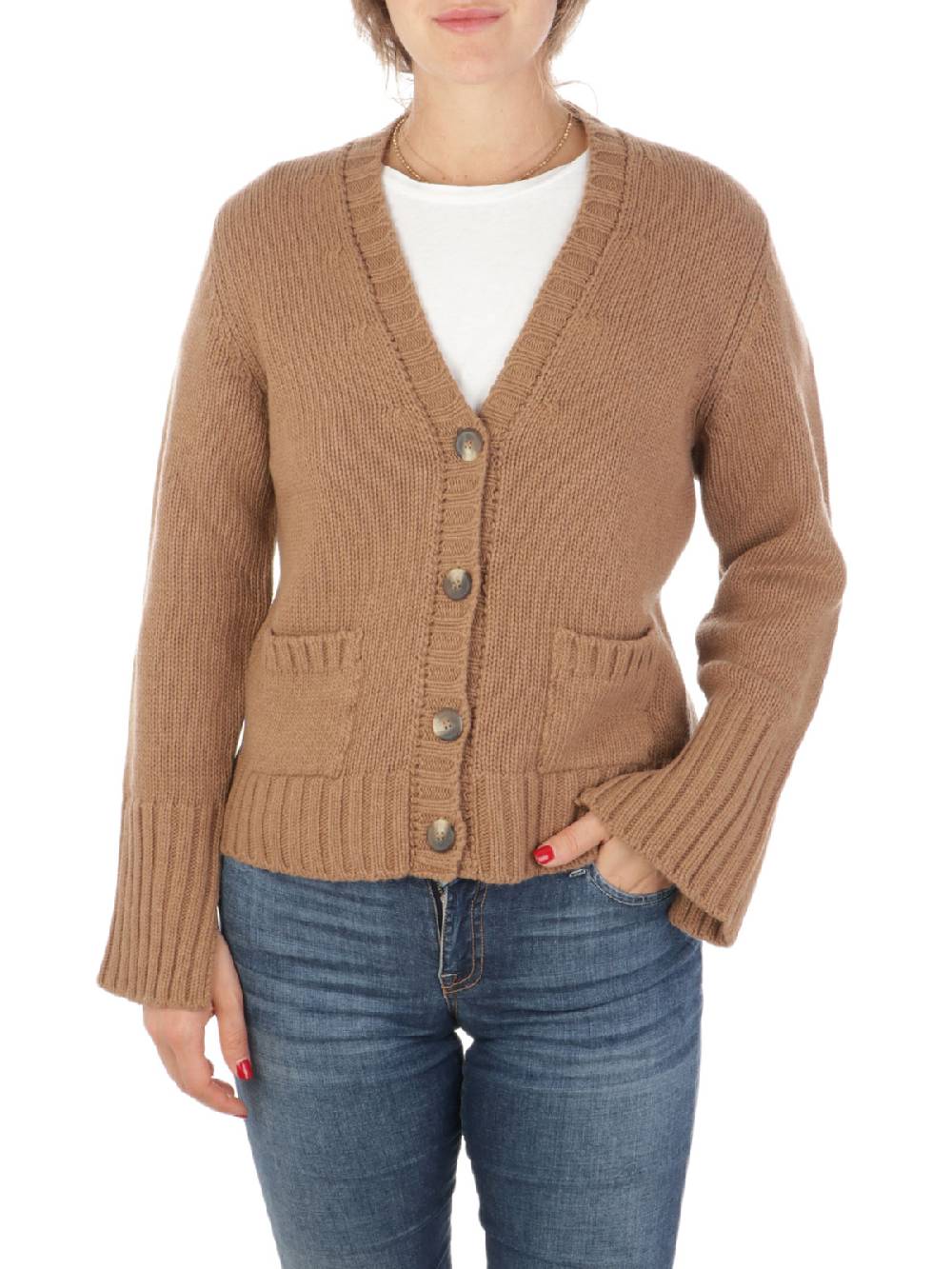 19.61 MILANO Cardigan Donna in Lana e Cashmere Consegna Veloce