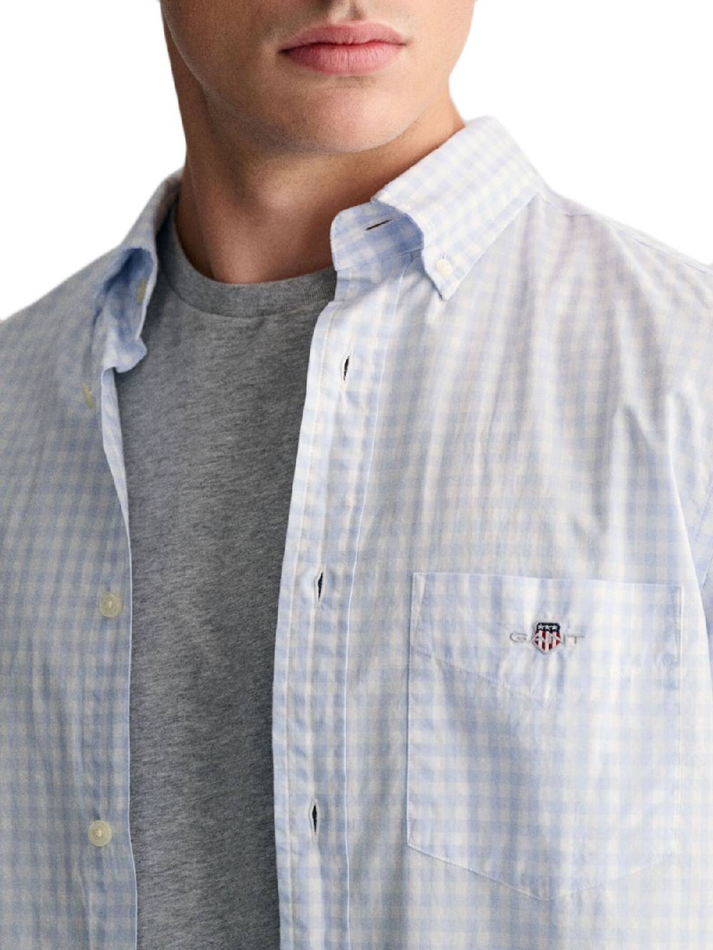 Gant Reg Classic Poplin Gingham Shirt Qualità