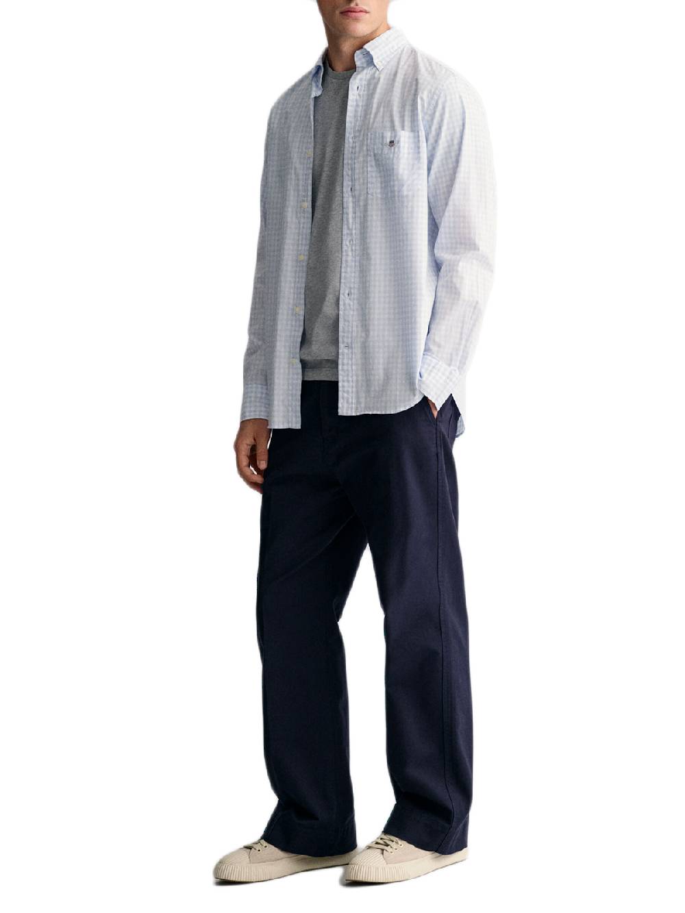 Gant Reg Classic Poplin Gingham Shirt Qualità