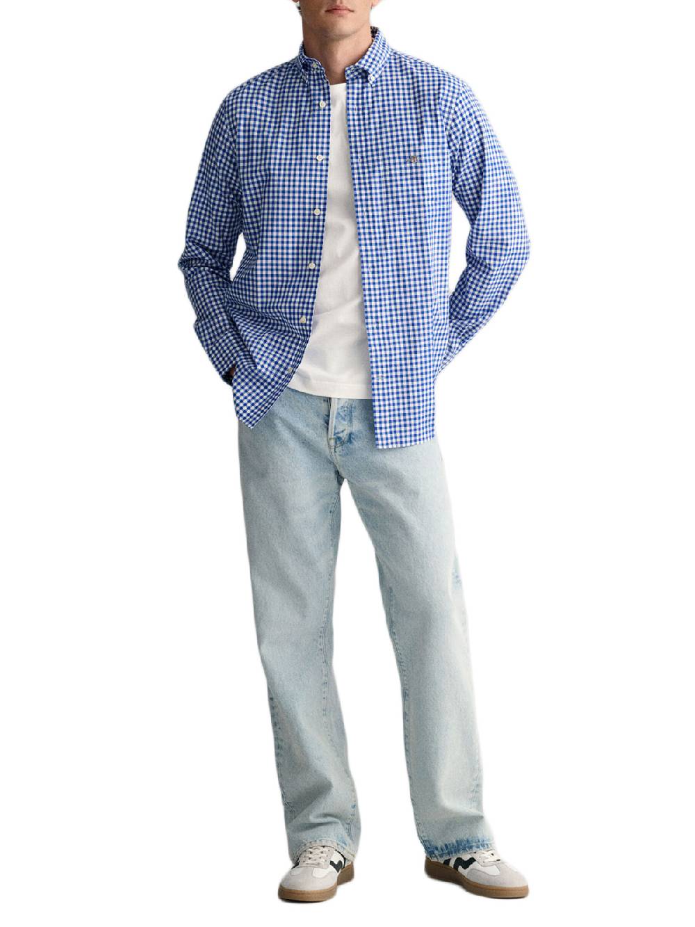 Gant Reg Classic Poplin Gingham Shirt Vendita