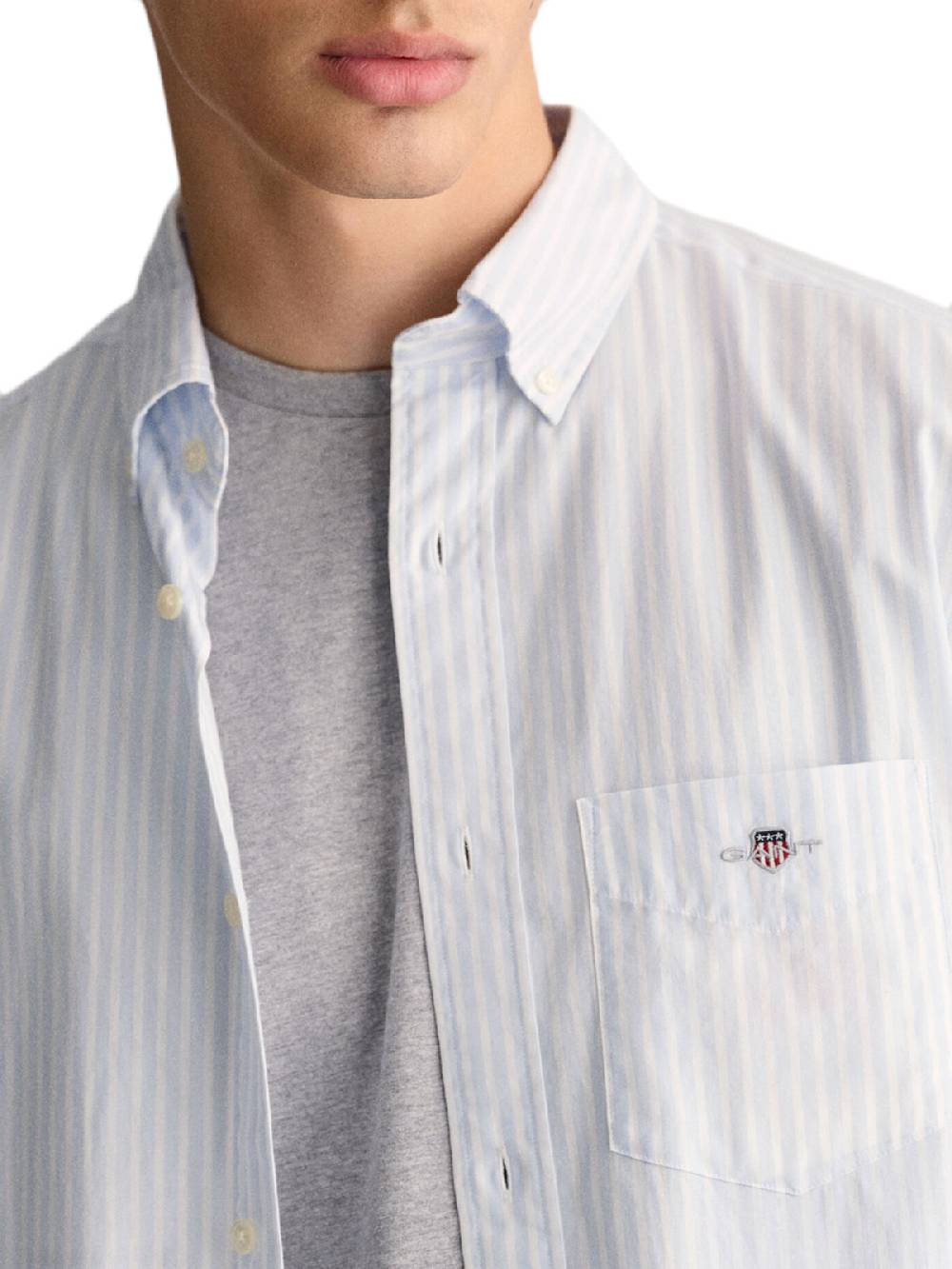 Gant Reg Classic Poplin Stripe Shirt Spedizione Gratuita