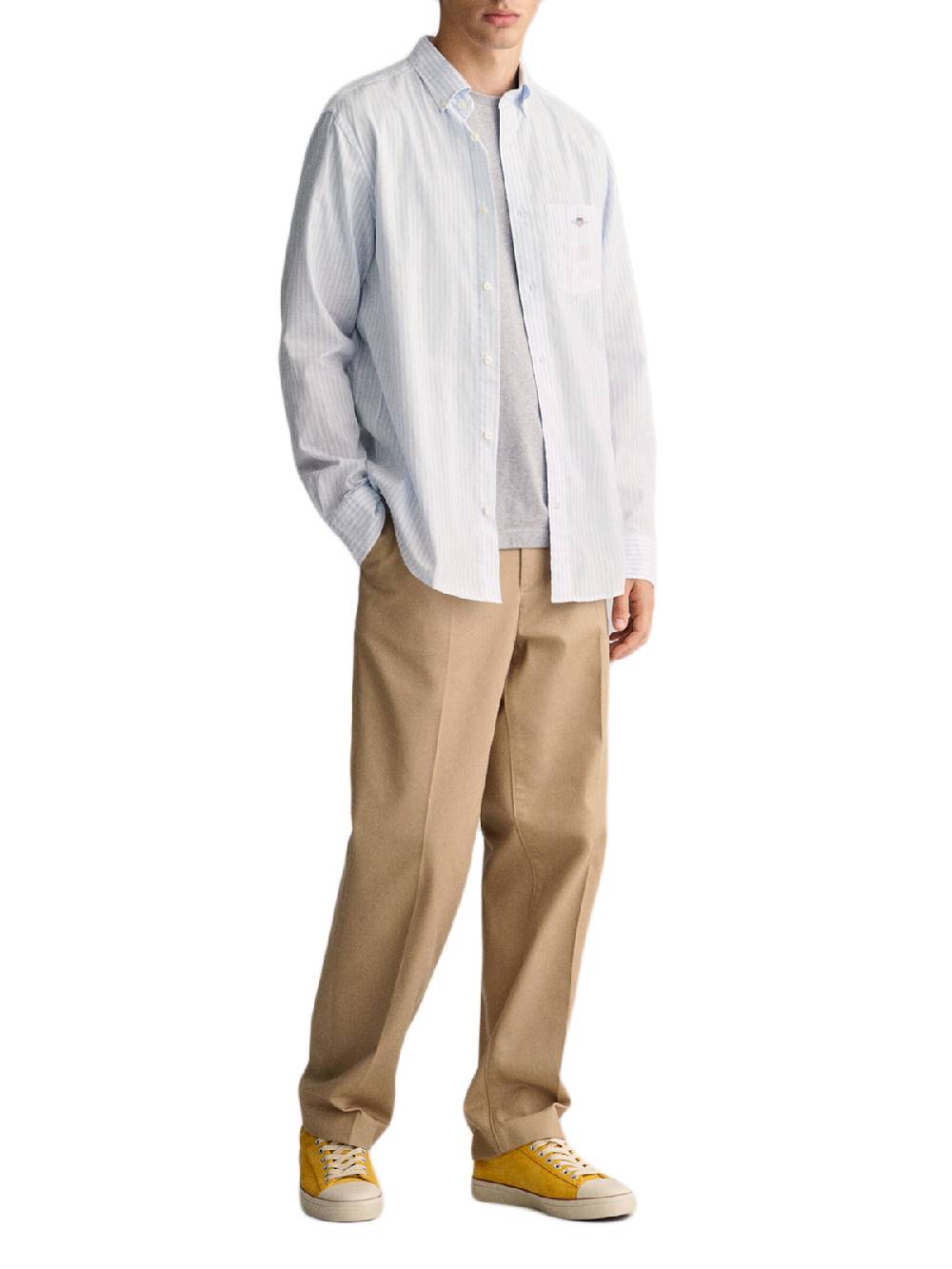 Gant Reg Classic Poplin Stripe Shirt Spedizione Gratuita