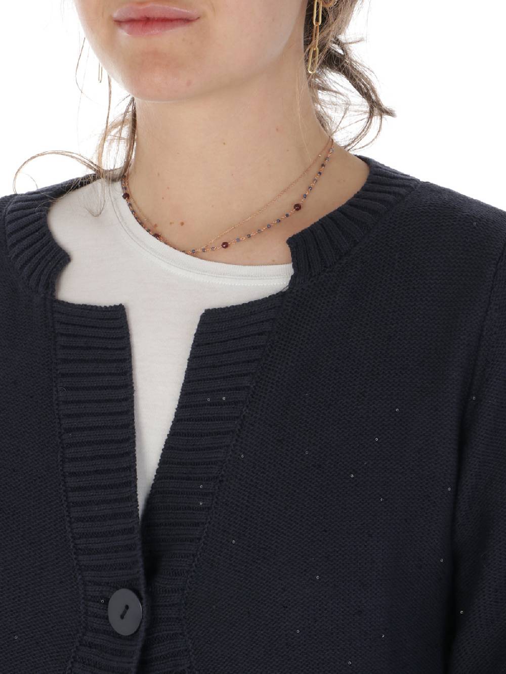 MAIDA MILA Cardigan Donna Con Paillettes Nuovo