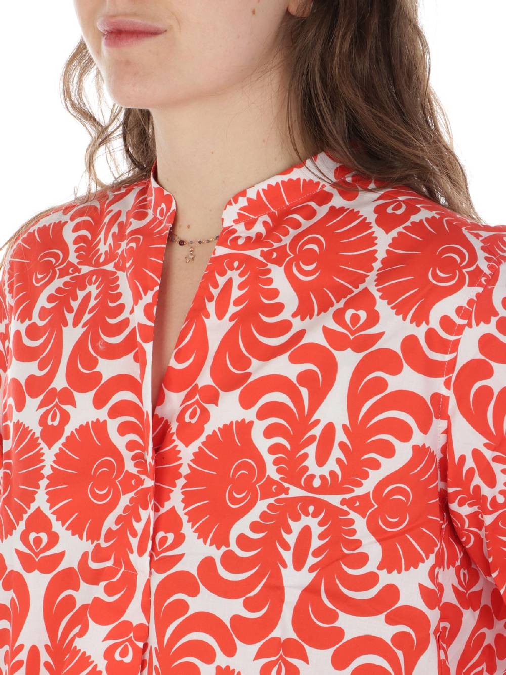 CALIBAN Camicia Donna A Fiori Stretch In Saldo