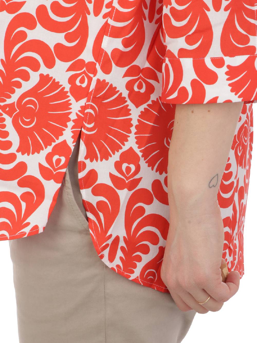 CALIBAN Camicia Donna A Fiori Stretch In Saldo