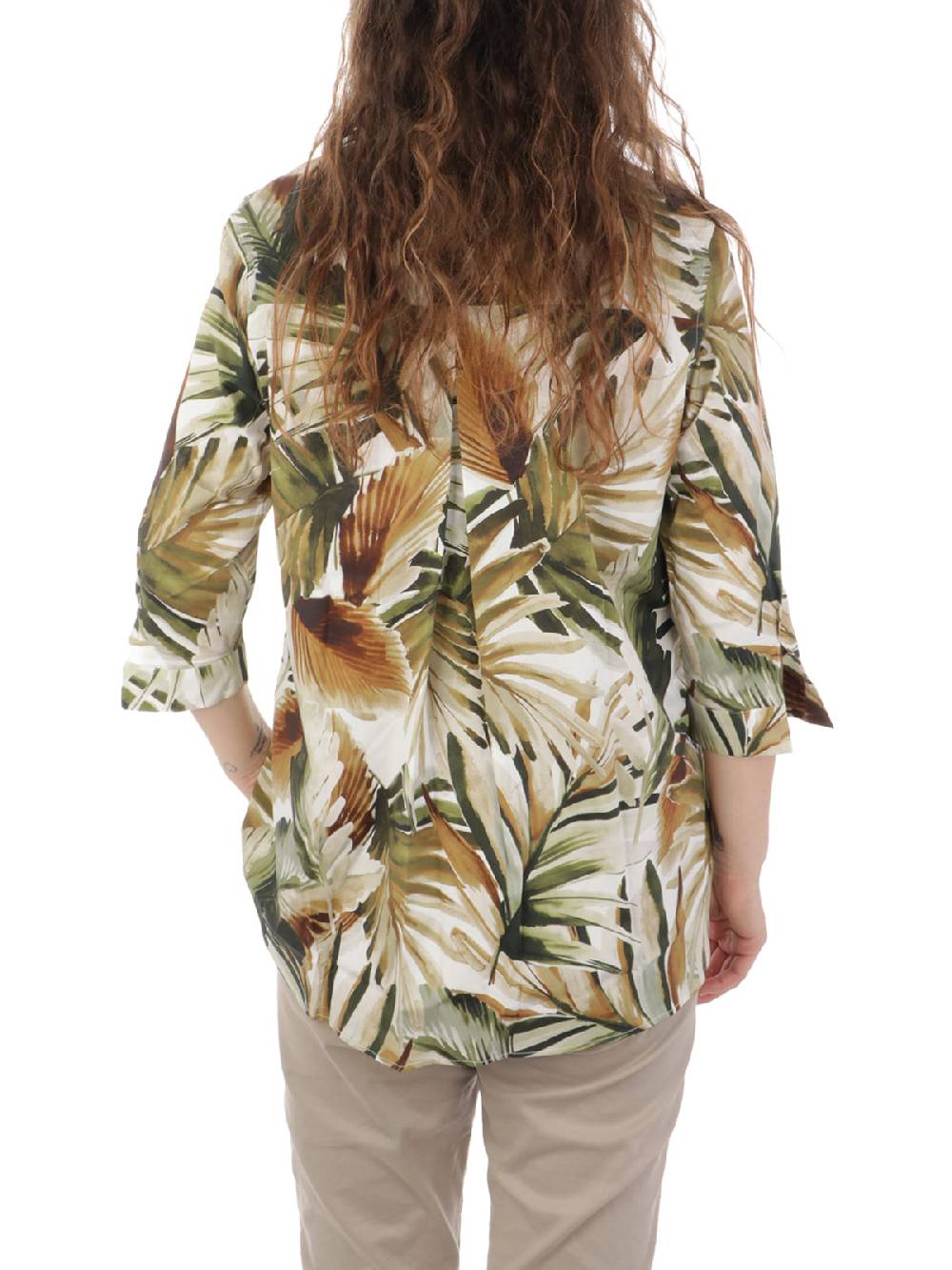 CALIBAN Camicia Donna A Fiori Stretch Nuova